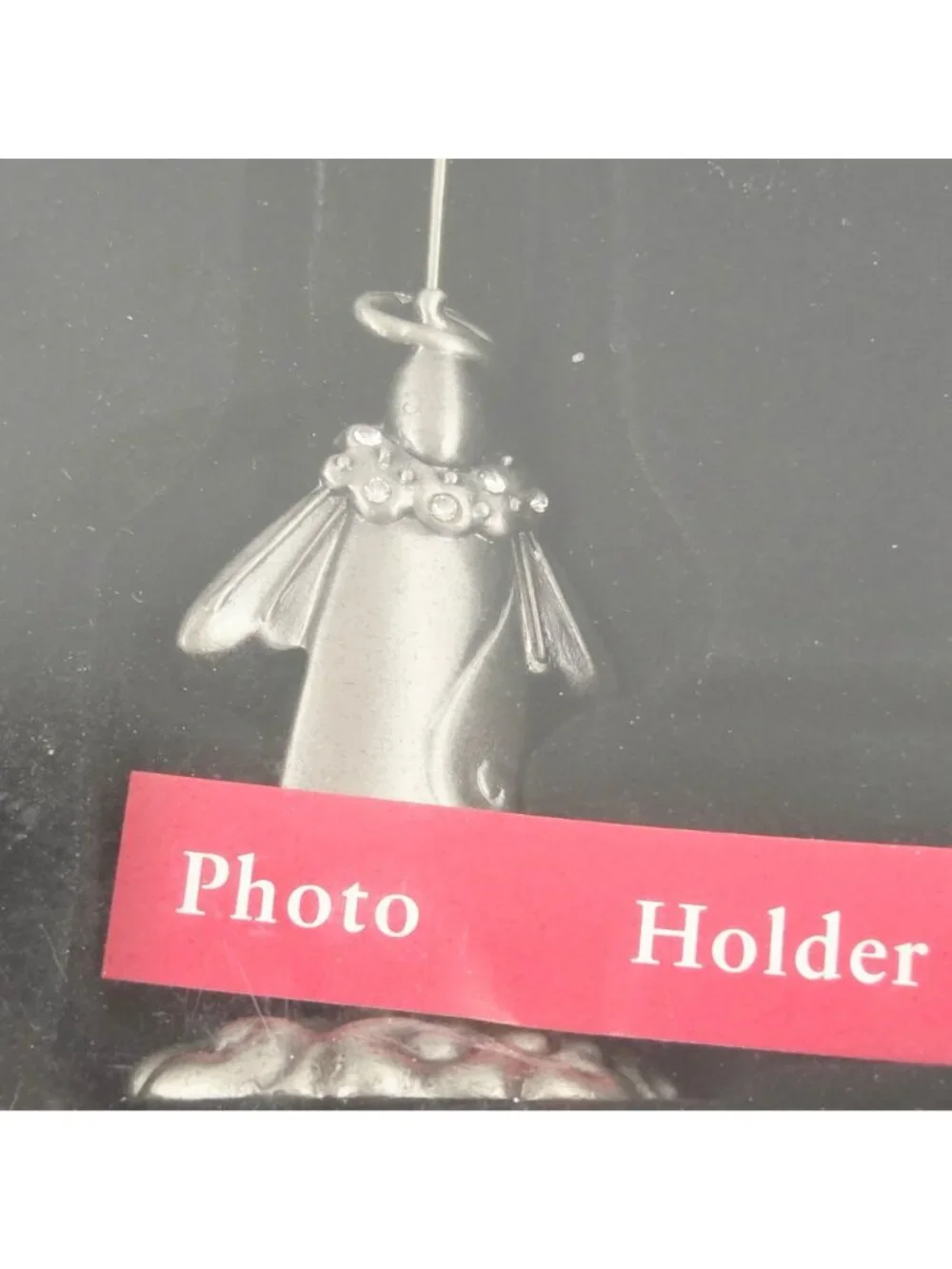 St Nicholas Square Angel Photo Holder Pewter Rhinestone Accent Set Of 3 Holiday